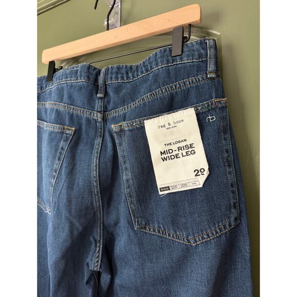 NWT Rag & Bone The Logan Mid-Rise Rigid Wide Leg Jean Annalise Women's Size 29 - Picture 6 of 9